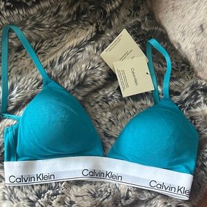 Calvin Klein Turquoise Bralette with White Band